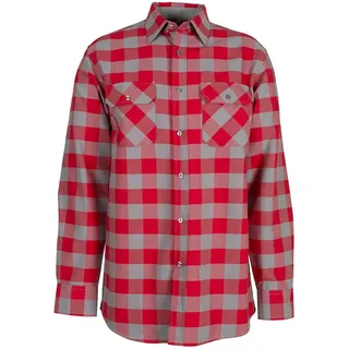Planam 0493037 Hemden Squarehemd 1/1 Arm, Rot/Zink, Größe 37/38