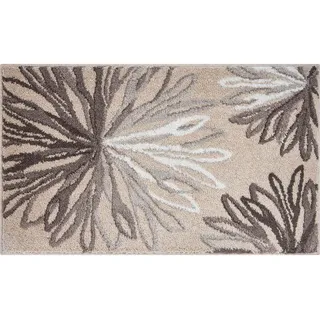 Grund Badteppich , Taupe, Beige , Textil , Blume , rechteckig , 60x100 cm , Oeko-Tex® Standard 100, Made in Europe , für Fußbodenheizung geeignet, rutschfest , Heimtextilien, Badtextilien, Badematten