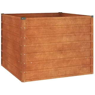 vidaXL Hochbeet Rostig 100 x 100 x 77 cm Braun