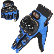 GES Männer Außenmotorbike wasserdichte Handschuhe, Motorradhandschuhe, Vollfinger, Touchscreen, Motocross -Handschuhe(M, Blau)