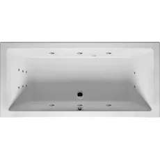 RIHO Lugo Rechteck-Badewanne, Version links, mit Flow-System, Einbau, 2-Sitzer, weiß, B13, Ausführung: 160x70x47cm, Nutzinhalt: 154 Liter