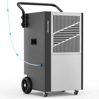 Airecoler 80L/Tag Gewerblicher Luftentfeuchter mit Pumpe und Ablaufschlauch für Keller, Wasserschadensanierung, Industrie-Luftentfeuchter mit Rädern, robuste, gewerbliche Qualität für große Räume