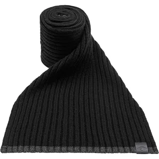 chillouts Strickschal »Gus Scarf«, Klassischer Rippenstrick mit Kontrastrand, schwarz