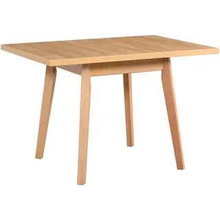 Leaf Design Esstisch Oslo 1 L, 80-110/80 cm,grandson , Birkefarben , Holz , Echtholz,Buche , Holz Optik , 80x75x80 cm , Esszimmer, Esstische