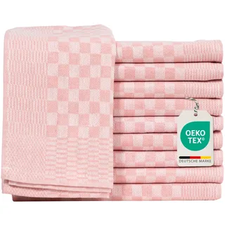 Müskaan 10er Set Geschirrtücher 50x70cm, 100% Baumwolle, Rosé – 210 g/m2, Küchenhandtücher, Grubentücher zum Putzen, Fusselfrei Geschirrhandtücher, Küchentücher saugstark, Geschirrtuch Rosa