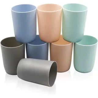 Topsky 8er Set Zahnputzbecher: Bunte Vielfalt für die ganze Familie! Praktisch und ansprechend in 280 ml – Perfekt für Kinder, Jugendliche und Erwachsene