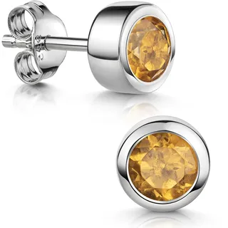 Edelstein Ohrstecker 925 Sterling Silber rund Ø 7mm grün blau orange SO-492 | Ohrringe Stecker mit Stein incl Schmuck Box von MATERIA by Matthias Wagner