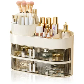 Bornfeel Schmink Organizer Make Up Kosmetik Organizer mit Schubladen Kosmetik Aufbewahrung für Skincare Beauty Badezimmer Frisiertisch Schlafzimmer Schminktisch