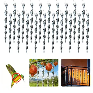 20 Stück Reflektierende Windspirale, Silber Reflektierende Vogelschreck