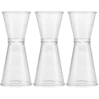 CHICAMPERA Doppeljigger Messbecher Aus Kunststoff Präzises Cocktail-Messgerät Mit Skala Für Bar Party Und Haushalt Wiederverwendbarer Trink-Dosierbecher 3Er Set Kompakt 3.46X1.73X1.73In