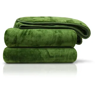 Gözze Amago - Kuscheldecke, Cashmere-Feeling, 130 x 170 cm - Dunkelgrün