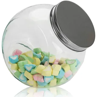 WUWEOT 4 Liter Bonbonglas mit Schraubdeckel Groß Bonboniere Vorratsglas Vorratsdose Keksdose Keksglas Rund mit Deckel Dekoglas Platzsparende und Übersichtliche Lagerung Transparent