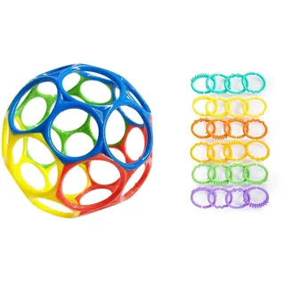 Bright Starts, Oball Classic &, Oball, Kinderwagenkette Verbindungsglieder, Lots of Links, biegbar, einfach zu befestigen, leichte Reinigung, perfekt für unterwegs