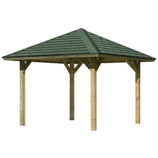 Bild Pavillon »Bergen 1«, (Set), BxTxH: 338x338x290 cm, mit grünen Dachschindeln