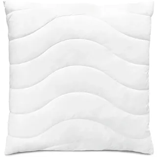 Traumnacht Komfort Kopfkissen mit Bezug aus reiner Baumwolle, Öko-Tex zertifiziertes Kopfkissen mit Reißverschluss, 80x80 cm, entwickelt in Deutschland