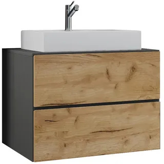 MID.YOU Waschtischkombi Lendas, 2-tlg. ca. 60 cm, Honigeiche/Anthrazit