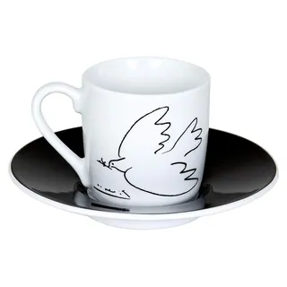 Könitz Picasso La Colombe De La Paix Espresso Set, 2-teilig, Espresso Tasse, Becher, Untertasse, Porzellan, 85 ml