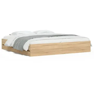 vidaXL Bettgestell mit Schubladen Sonoma-Eiche 160x200cm Holzwerkstoff