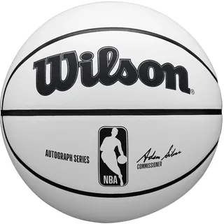 Wilson NBA Autograph Mini Basketball, Kompakt, Komfortabler Grip, Farbe: Braun/Weiß, Größe: 3