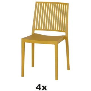 Siena Garden Stapelstuhl 90 x 90 x 85 cm gelb 4 St.