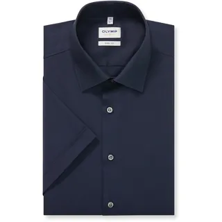 OLYMP Kurzarmhemd »Level Five body fit« klassisch, unifarben, blau