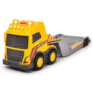 DICKIE Toys – Volvo Truck Team – großer Spielzeug-LKW mit Anhänger und Radlader, mit Licht- und Soundeffekten, Freilauf, für Kinder ab 3 Jahren, Gelb