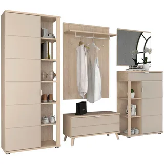 Stylife Garderobe , Eichefarben, Kaschmir , Holzwerkstoff , 6-teilig , 280x199x38 cm , Garderobe, Garderoben-Sets & Garderoben-Serien, Garderoben-Sets