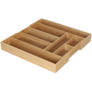 Relaxdays Besteckkasten , Holz, Holzwerkstoff , 49.5x6.5x47.5 cm , Küchenzubehör, Küchenhelfer, Besteckeinsätze