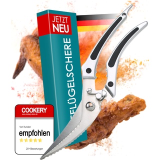 Cookery® Geflügelschere aus Edelstahl für Ente, Gans, Huhn, Truthan Fleischschere Hendlschere Hähnchenschere Küchenschere