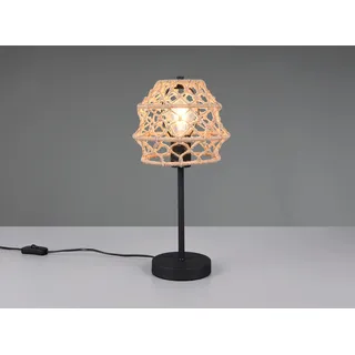 Große LED Boho Makramee Nachttischlampe Lampenschirm geflochten Fensterbank 42cm