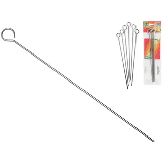 Crazystock Selection 6 Edelstahlspieße 25 Cm Grillspieße Grau