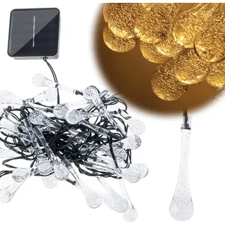Solar-Eiszapfen-Gartenbeleuchtung, 6,5 m, 30 LEDs, warmweiß