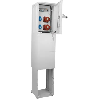 Stromverteiler auf Fundament BV-SFI 16-32A 2x230V Baustromverteiler Verteilersäule IP44 Doktorvolt DV-5039-F