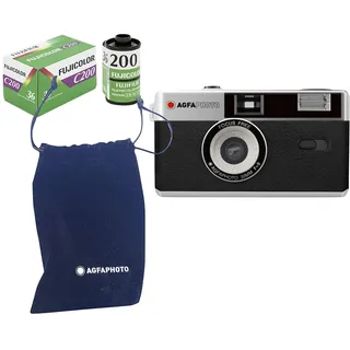 AgfaPhoto analoge 35mm Foto Kamera Set (Color Film + Batterie)