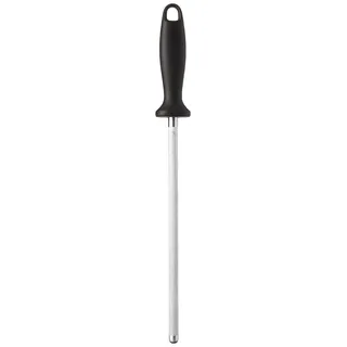 ZWILLING Wetzstahl/Wetzstab, verchromt, Klingenlänge 26 cm, Ergonomischer Kunststoffgriff mit Aufhängeöse, Schwarz [Made in Germany]