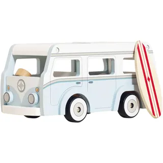 Le Toy Van – Autos & Baustelle-Spielset Urlaub-Rollenspiel Wohnwagen | Retro-Vintage-Classic Spielset aus Holz mit abnehmbarem Surfbrett | Fahrzeug-Rollenspiel für Jungen – Geeignet für Kinder ab 3 Jahren