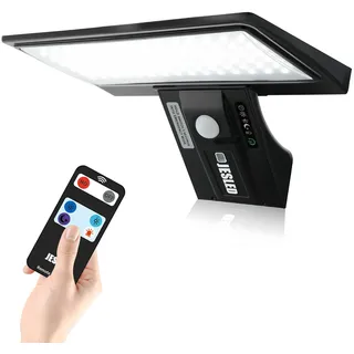 JESLED Solarlampen für Außen, 90 LED, Superhelle Solarleuchte mit Bewegungsmelder Sicherheitswandleuchte 3 Modi Wasserdichte Wandleuchte Garten.Batterie austauschbar, 1 Stück
