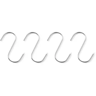 HENDI Fleischhaken, S-Haken, Räucherhaken, Lebensmittelhaken, mit scharfer Spitze, zum Aufhängen, 130x5mm, 4 Stück