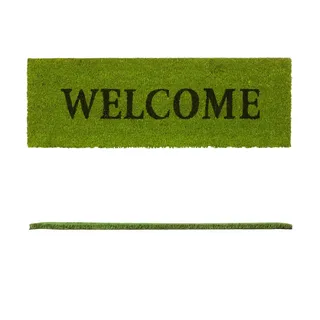 Relaxdays Kokosmatte Welcome grün 25,0 x 75,0 cm
