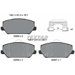 Textar Bremsbelagsatz, TEXTAR 2285501, Vorne