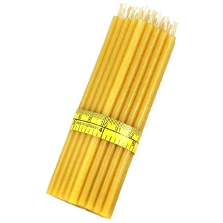 Nklaus dünne Bienenwachs Ritual Kerzen 14 cm gelb