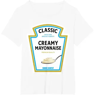 Mayonnaise Mayo Ketchup Halloween 2024 Kostüm Senf Team T-Shirt, Damen Große Größen, Weiß, 2X