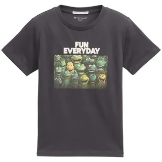 TOM TAILOR T-Shirt mit Front Print, grau