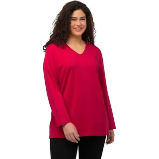 Ulla Popken Ulla Popken, Damen, große Größen, Basic-V-Shirt, Langarm