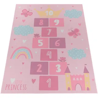 Paco Home Kinderteppich 140/200 cm Bino 585 , Pink , Textil , Rechteckig , 140x200 cm , strapazierfähig, für Fußbodenheizung geeignet , Teppiche und Böden, Teppiche, Kinderteppiche