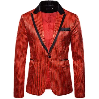 Sakko Herren Pailletten Sakko Anzüge Hochzeit Party Anzugjacke Smoking Silvester Festlich Glitzer Outfit Sakkos Jacket