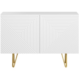 Design-Sideboard weiß und goldfarben mit 2 Türen B107 cm OZEN