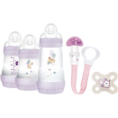 Bild von Easy Start Anti-Colic Welcome Set, Baby Erstausstattung mit 3 Anti-Colic Flaschen, Schnuller und Schnullerband, Baby Geschenk Set, ab der Geburt, lila