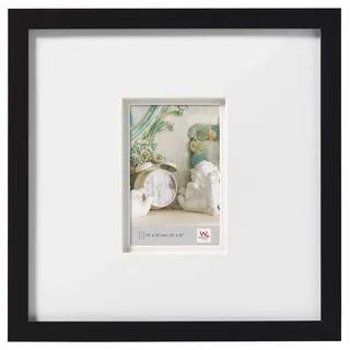 walther design Bilderrahmen schwarz 30 x 30 cm mit Doppel-Passepartout Stockholm EA333B