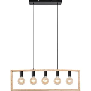 Rabalux 2294 Pendelleuchte 5 Spots Indigo, E27, schwarz-braun, Skandinavisch - Schwarz